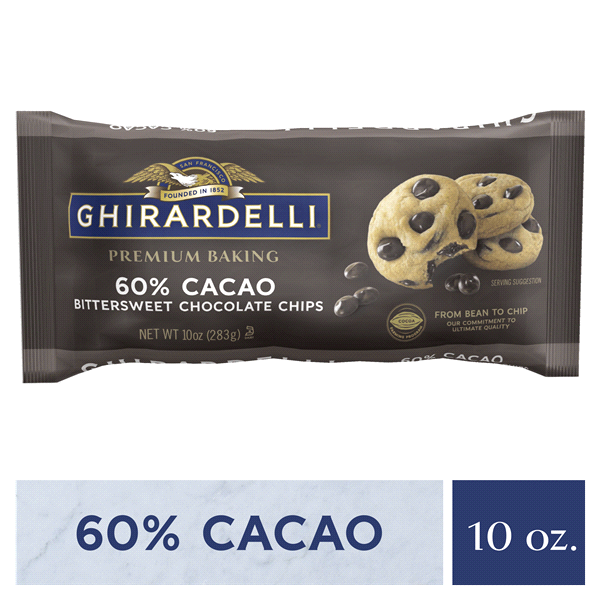 slide 1 of 4, Ghirardelli 60% Cacao Chocolate Premium Baking Chips, 10 oz