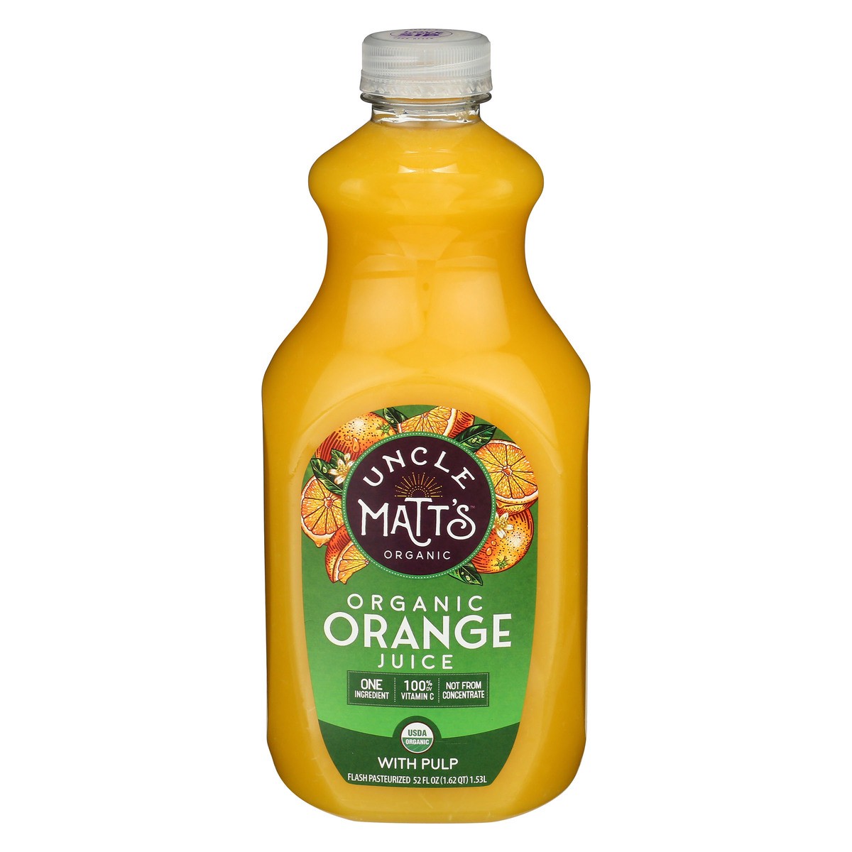 slide 1 of 4, Uncle Matts Organic Organic Orange Juice With Pulp, 52 oz