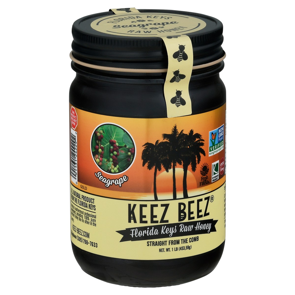 slide 9 of 12, Keez Beez Florida Keys Seagrape Raw Honey 1 lb, 1 lb