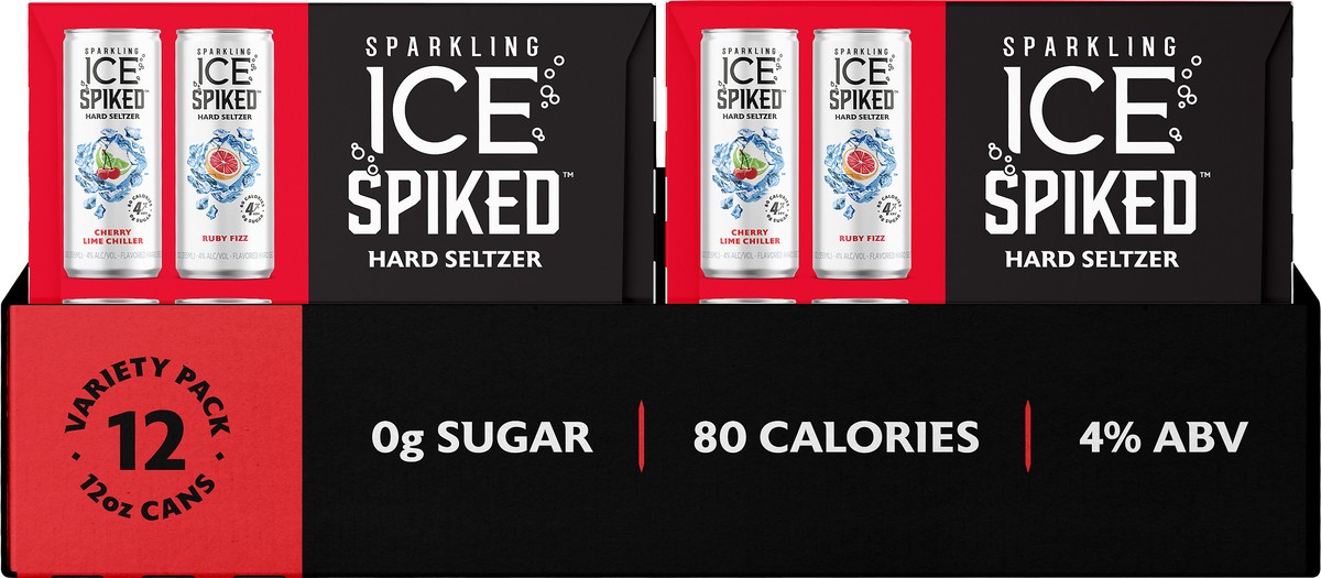 slide 5 of 11, Sparkling Ice Spiked Variety 2/12pk/12oz Case, 288 fl oz