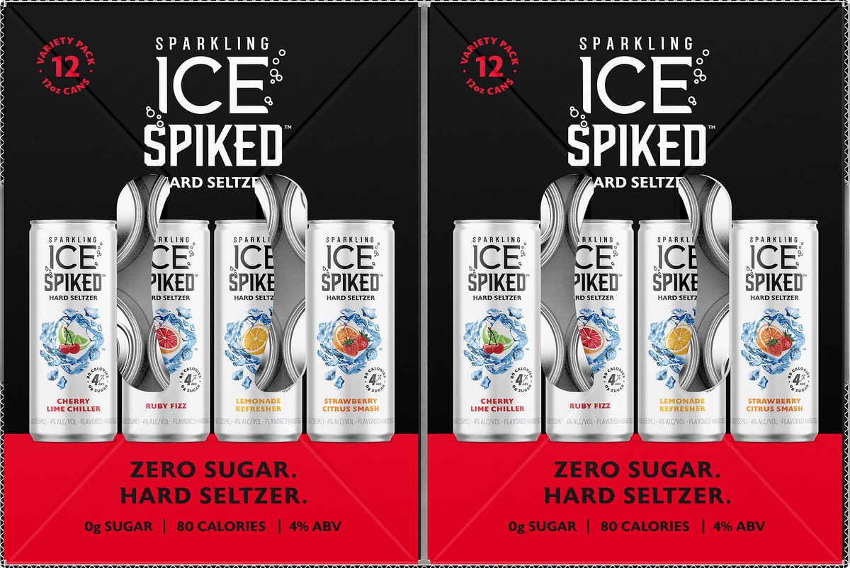 slide 11 of 11, Sparkling Ice Spiked Variety 2/12pk/12oz Case, 288 fl oz