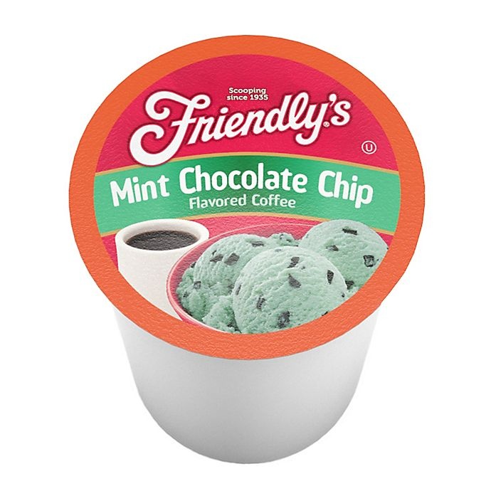 slide 2 of 3, Friendly's Mint Chocolate Chip Coffee Pods for Single Serve Coffee Makers, 18 ct