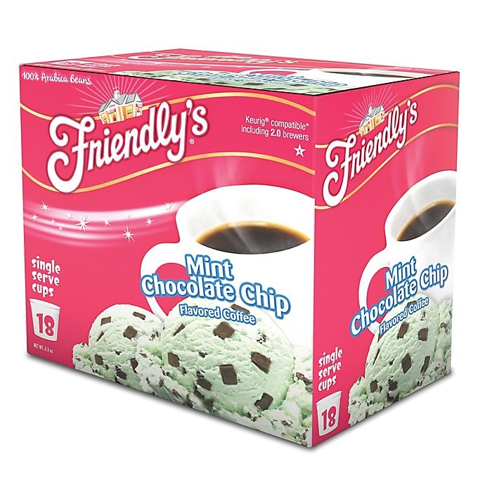 slide 3 of 3, Friendly's Mint Chocolate Chip Coffee Pods for Single Serve Coffee Makers, 18 ct