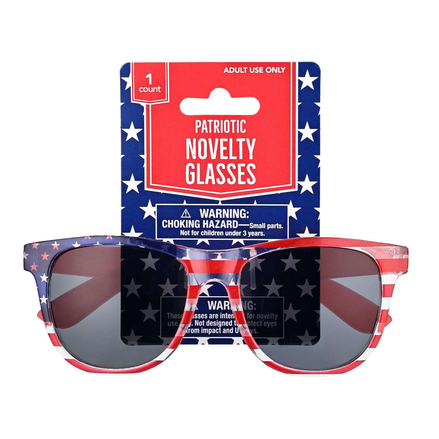slide 1 of 3, Meijer Corporate Seasonal Mcs Patriotic Novelty Flag Glasses, 5.5 in