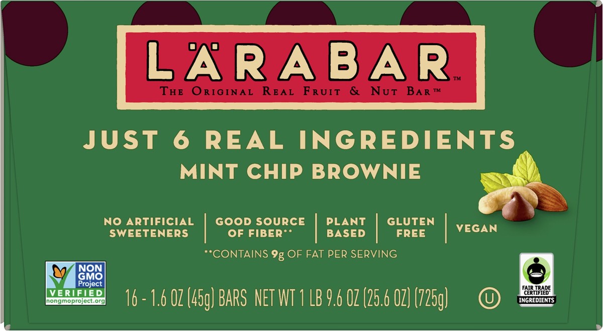 slide 2 of 12, LÄRABAR 16 Pack Mint Chip Brownie Fruit & Nut Bar 16 ea, 16 ct