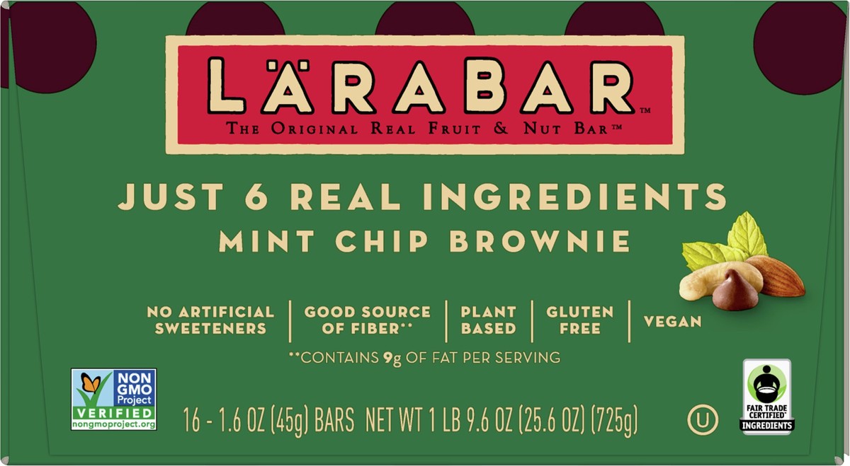 slide 9 of 12, LÄRABAR 16 Pack Mint Chip Brownie Fruit & Nut Bar 16 ea, 16 ct