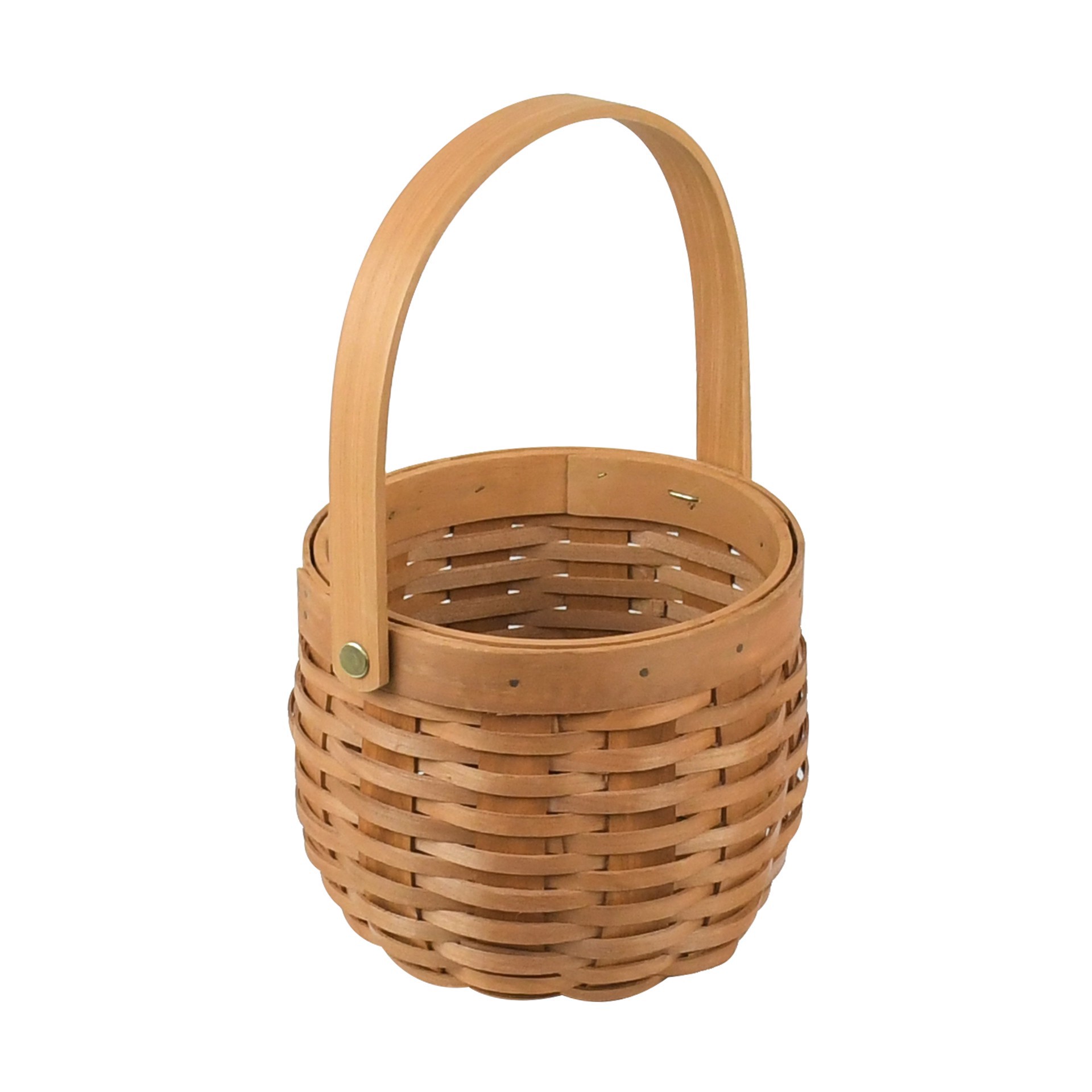 slide 5 of 5, 4.75" Natural Brown Round Chipwood Basket By Ashland, 4.75 in
