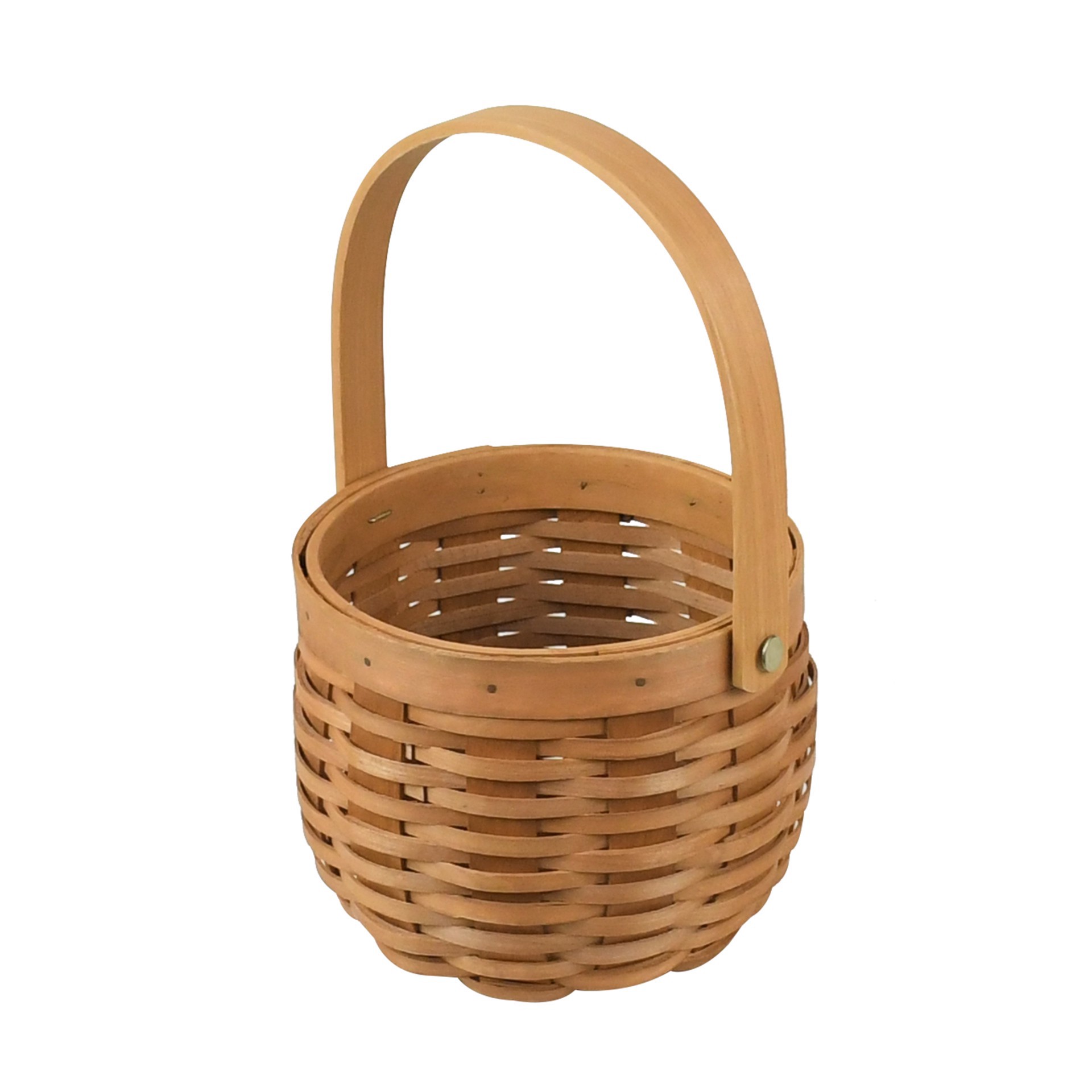 slide 3 of 5, 4.75" Natural Brown Round Chipwood Basket By Ashland, 4.75 in