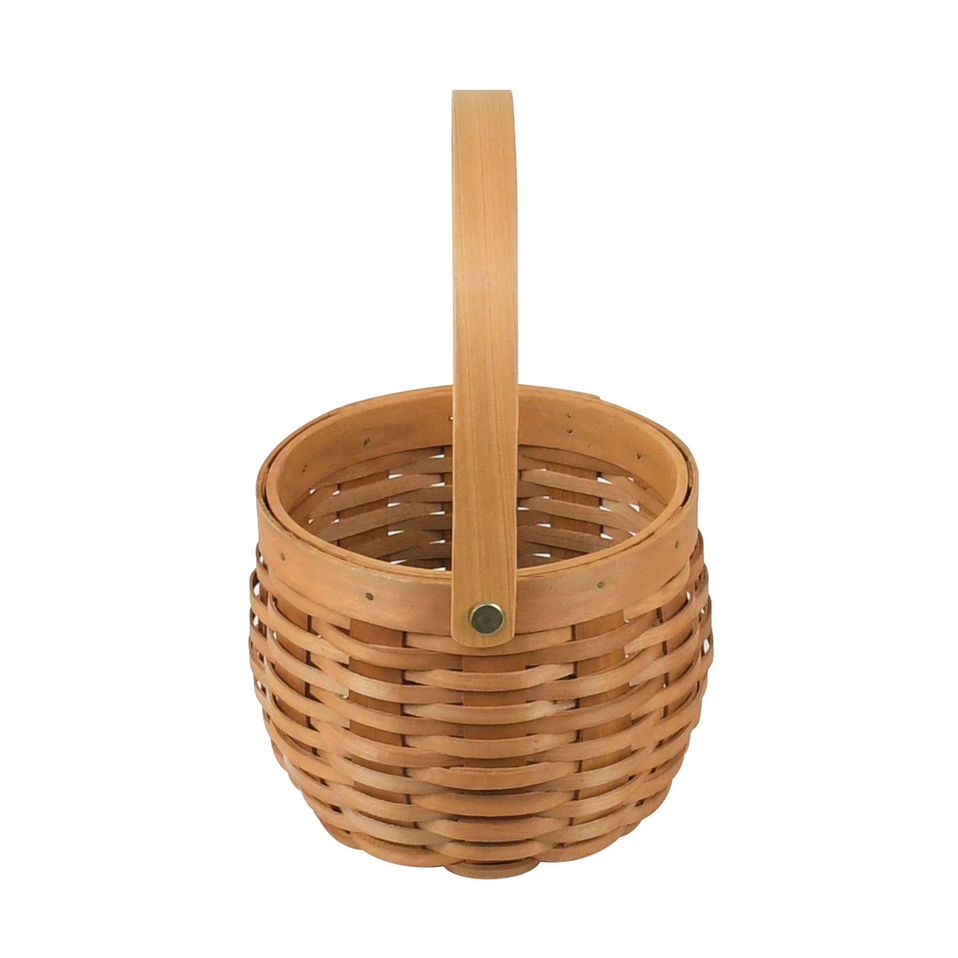 slide 2 of 5, 4.75" Natural Brown Round Chipwood Basket By Ashland, 4.75 in