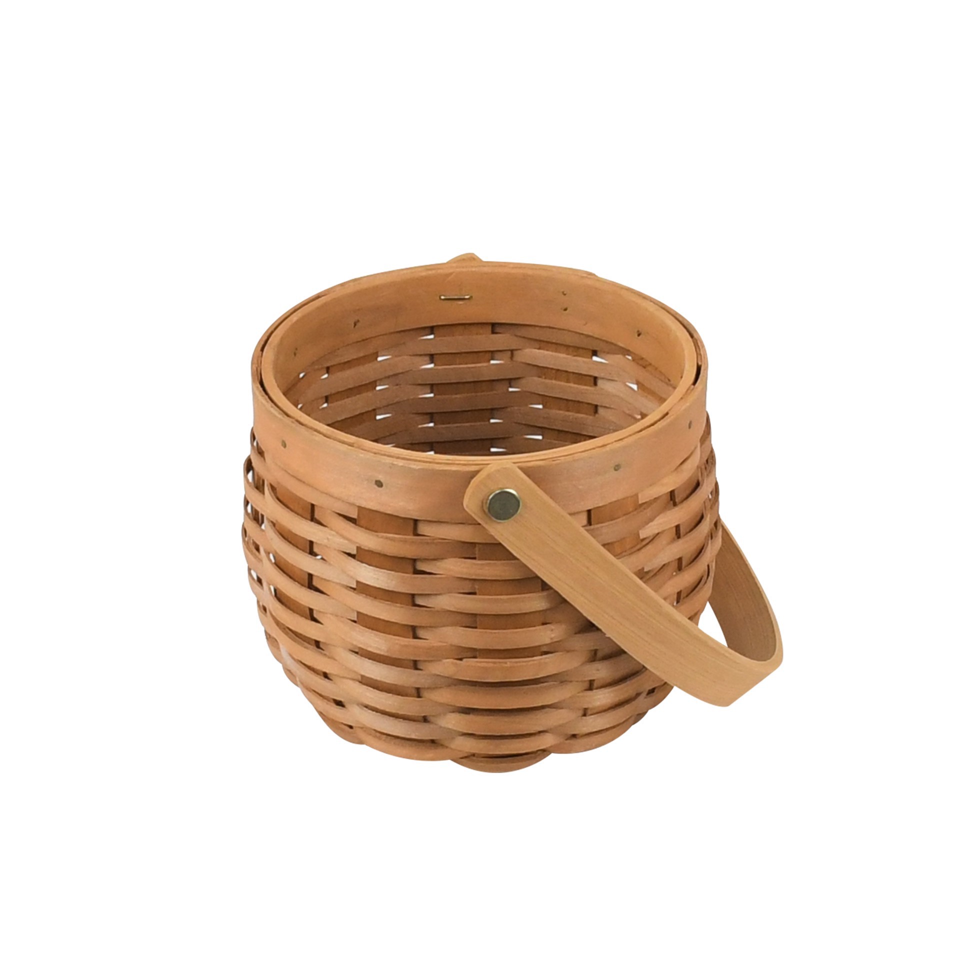 slide 4 of 5, 4.75" Natural Brown Round Chipwood Basket By Ashland, 4.75 in