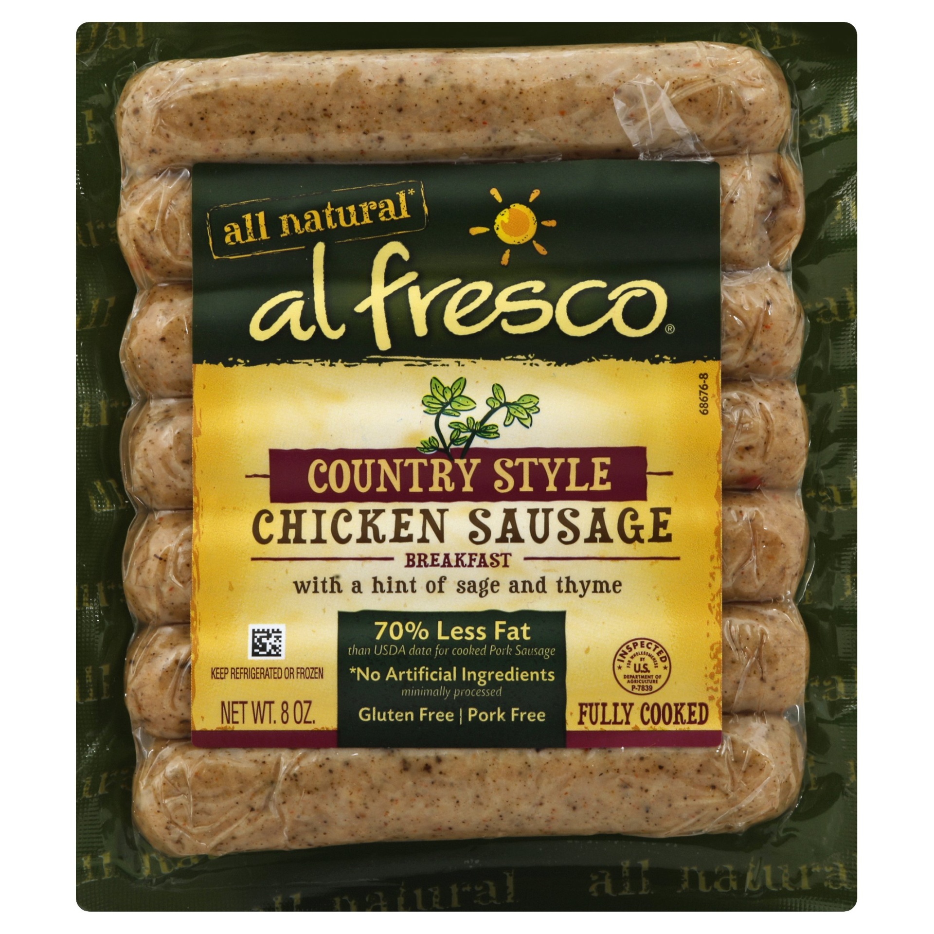 slide 1 of 2, Al Fresco Country Style Chicken Sausage Links, 8 oz