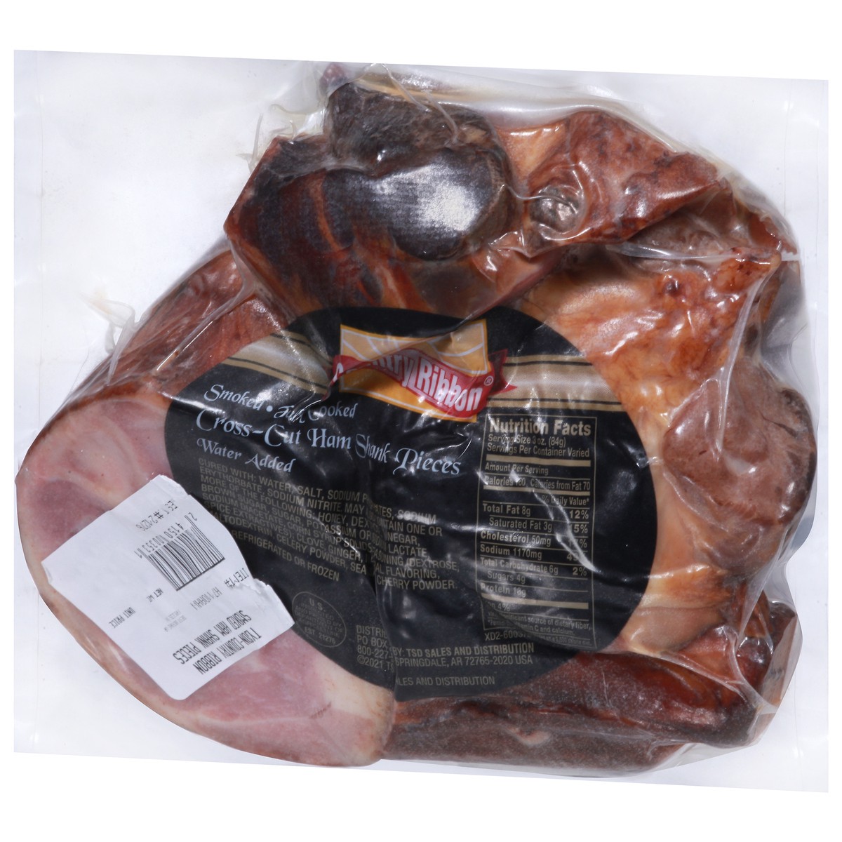 slide 2 of 4, Country Ribbon Tyson-Country Ribbon Smoked Ham Shank Pieces 2.40 lb, per lb