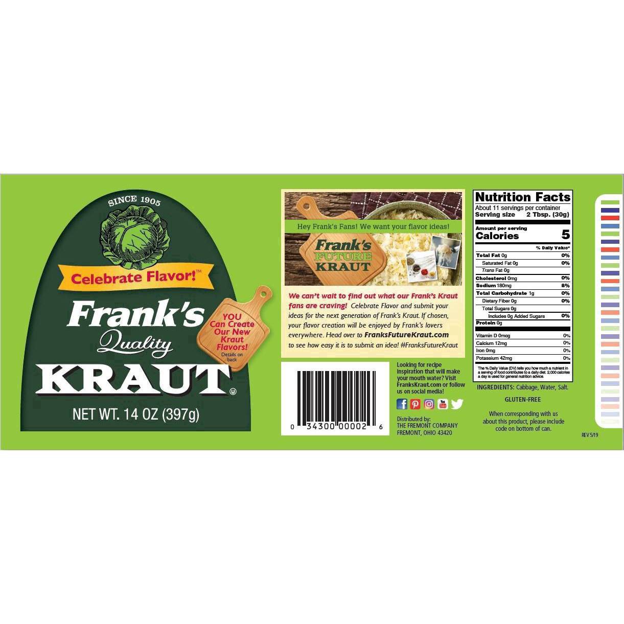 slide 18 of 19, Frank's Kraut 14 oz, 14 oz