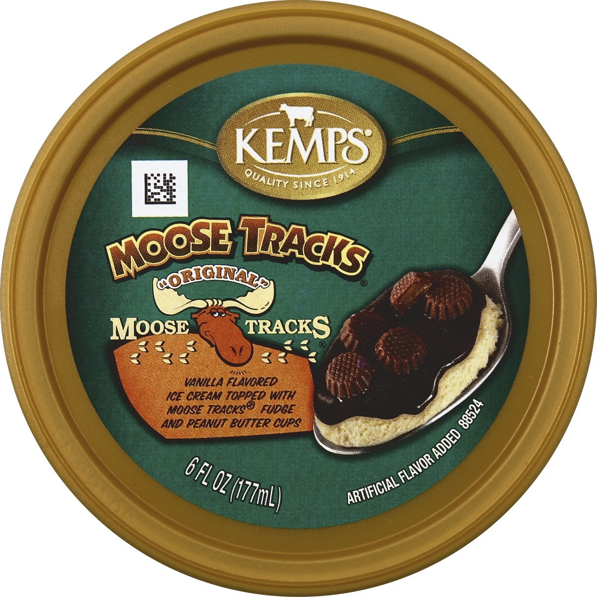 slide 3 of 3, Kemps Vanilla Moose Tracks Ice Cream Cup, 6 fl oz