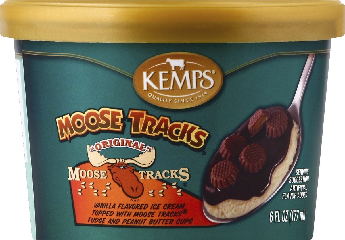 slide 1 of 3, Kemps Vanilla Moose Tracks Ice Cream Cup, 6 fl oz