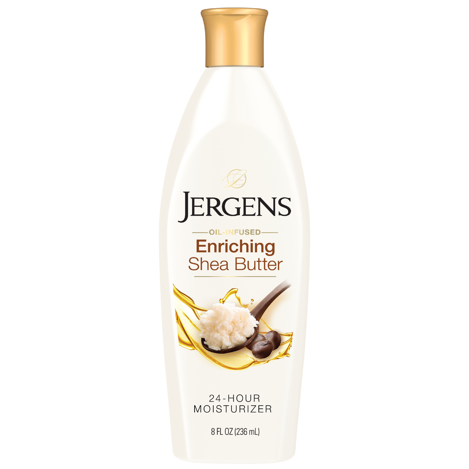 slide 1 of 5, Jergens, Hand and Body Lotion, Shea Butter Deep Conditioning Moisturizer, 3X More Radiant Skin, with Pure Shea Butter, Dermatologist Tested, 8 Oz, 8 fl oz