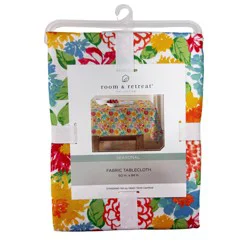 Room & Retreat Seasonal Peoria Floral Printed Oblong Tablecloth, 60 In X 84 In