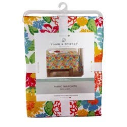 Room & Retreat Seasonal Peoria Floral Printed Oblong Tablecloth, 60 In X 84 In