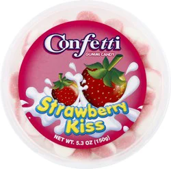 Confetti Strawberry Kiss Gummi Candy 5.3 oz