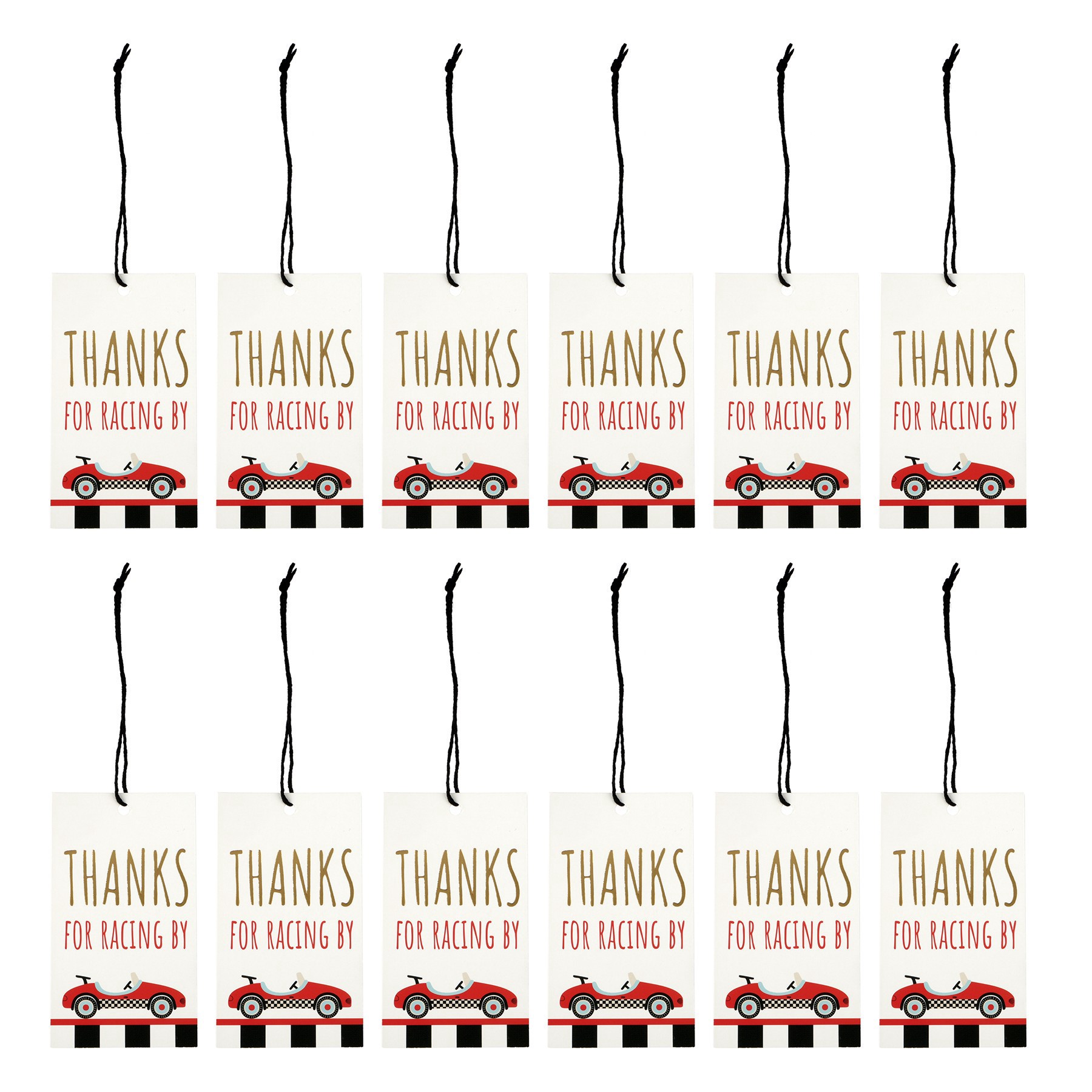 slide 2 of 2, Thanks For Racing By Gift Tags, 12ct. By Celebrate It, 12 ct