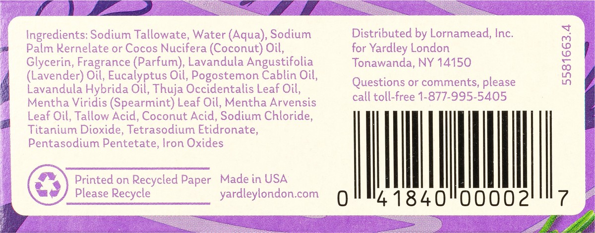 slide 2 of 13, Yardley London Naturally Moisturizing Bath Bar English Lavender, 4.25 oz