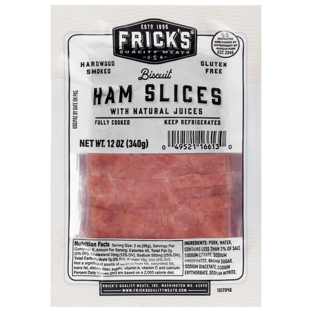 slide 1 of 14, Fricks Biscuit Ham Slices, 12 oz