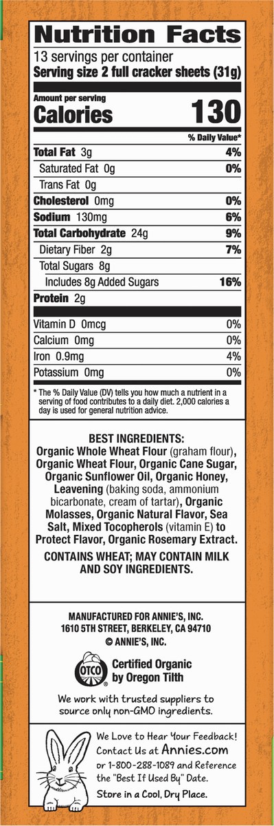 slide 7 of 13, Annie's Organic Honey Graham Crackers, Made With Whole Grain, 14.4 oz, 14.4 oz