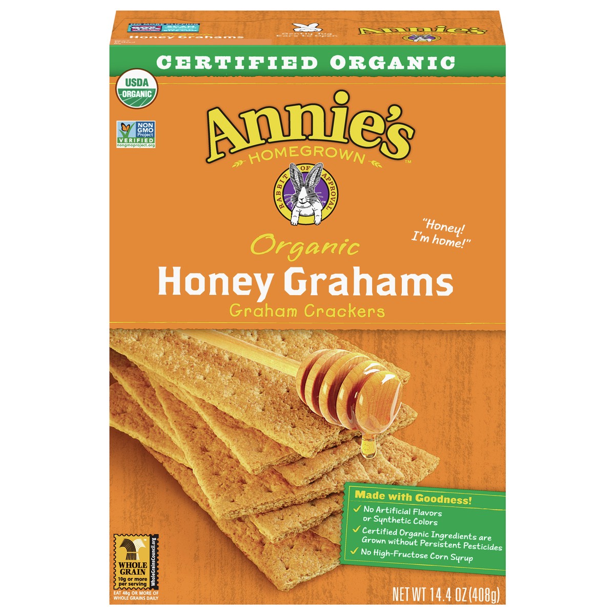 slide 9 of 13, Annie's Organic Honey Graham Crackers, Made With Whole Grain, 14.4 oz, 14.4 oz