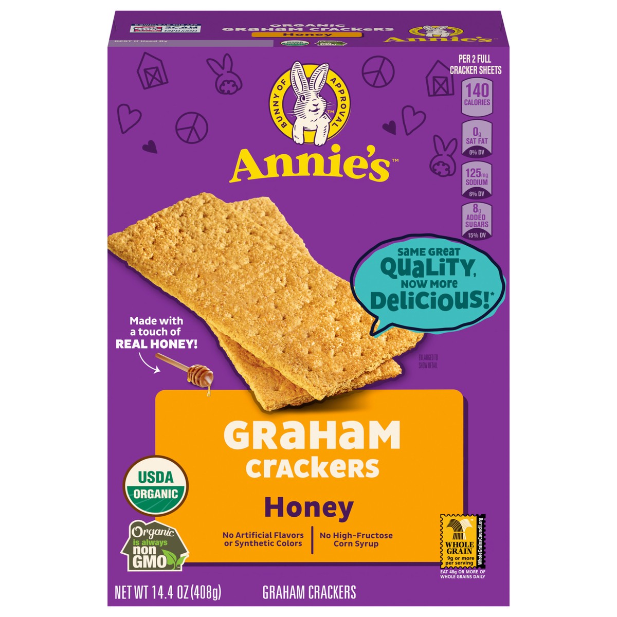 slide 1 of 13, Annie's Organic Honey Graham Crackers, Made With Whole Grain, 14.4 oz, 14.4 oz