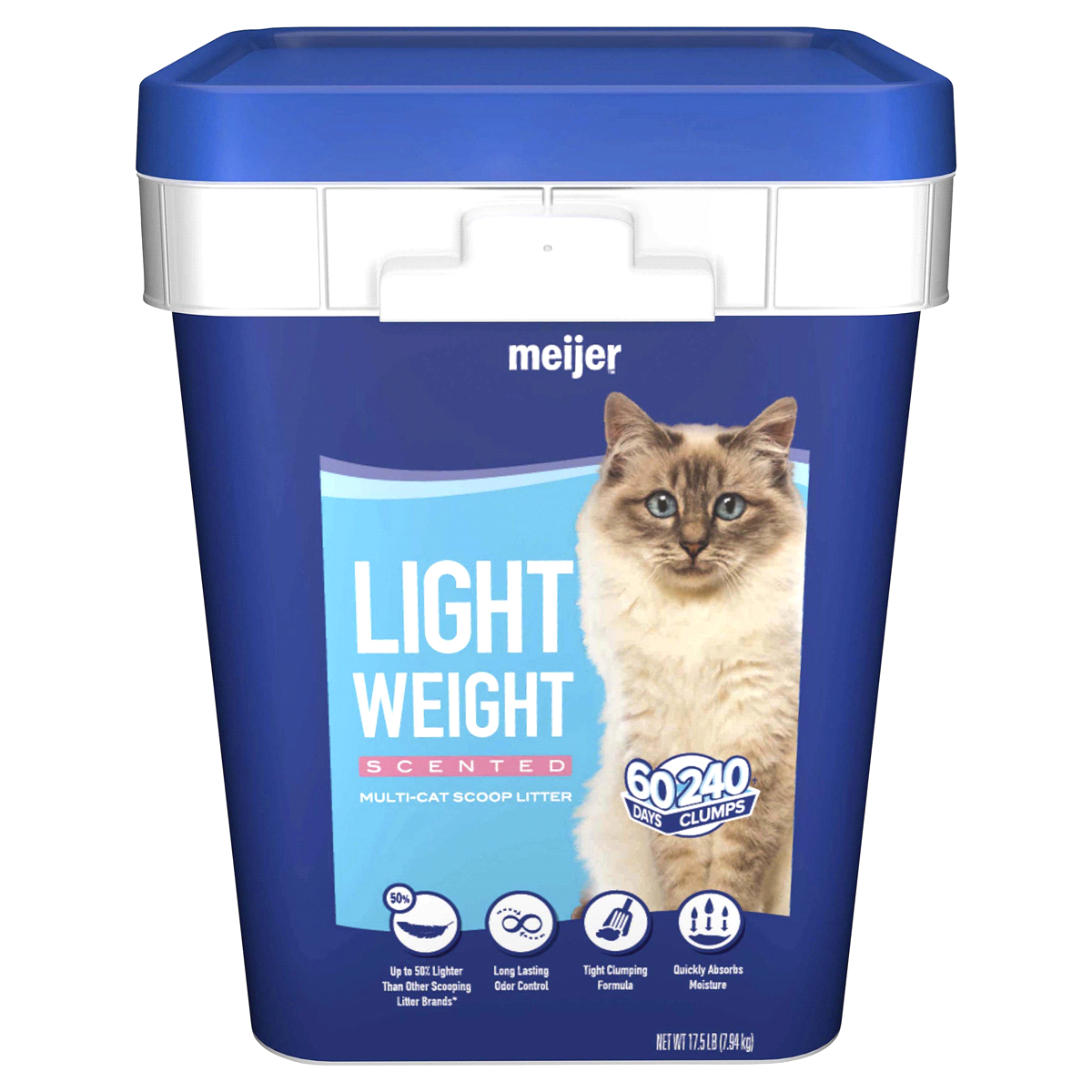 slide 1 of 5, Meijer Light Weight Clumping Litter, Scented, 17.5 lb