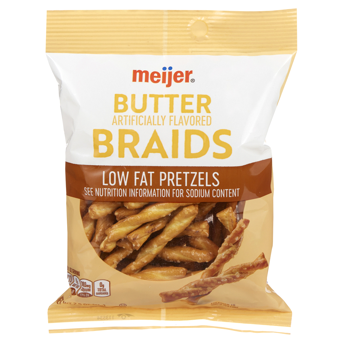 slide 1 of 2, Meijer Single Serve Butter Braid Pretzels, 2.5 oz