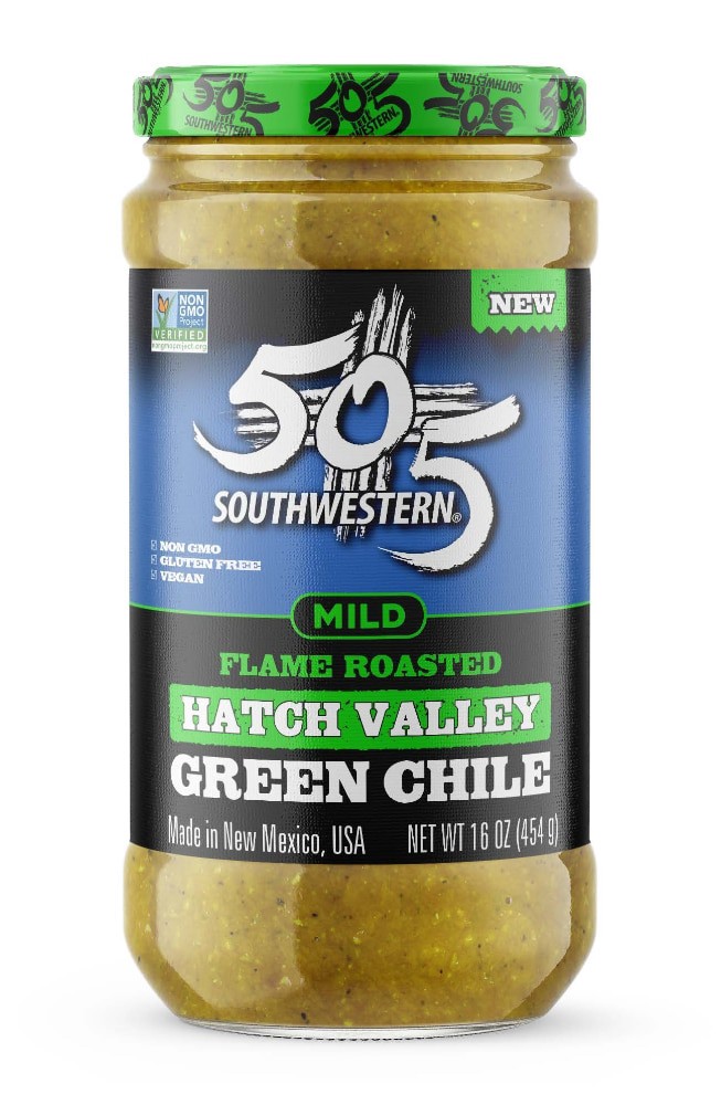 slide 1 of 1, 505 Southwestern Flame Roasted Green Chile Medium Salsa, 16 oz
