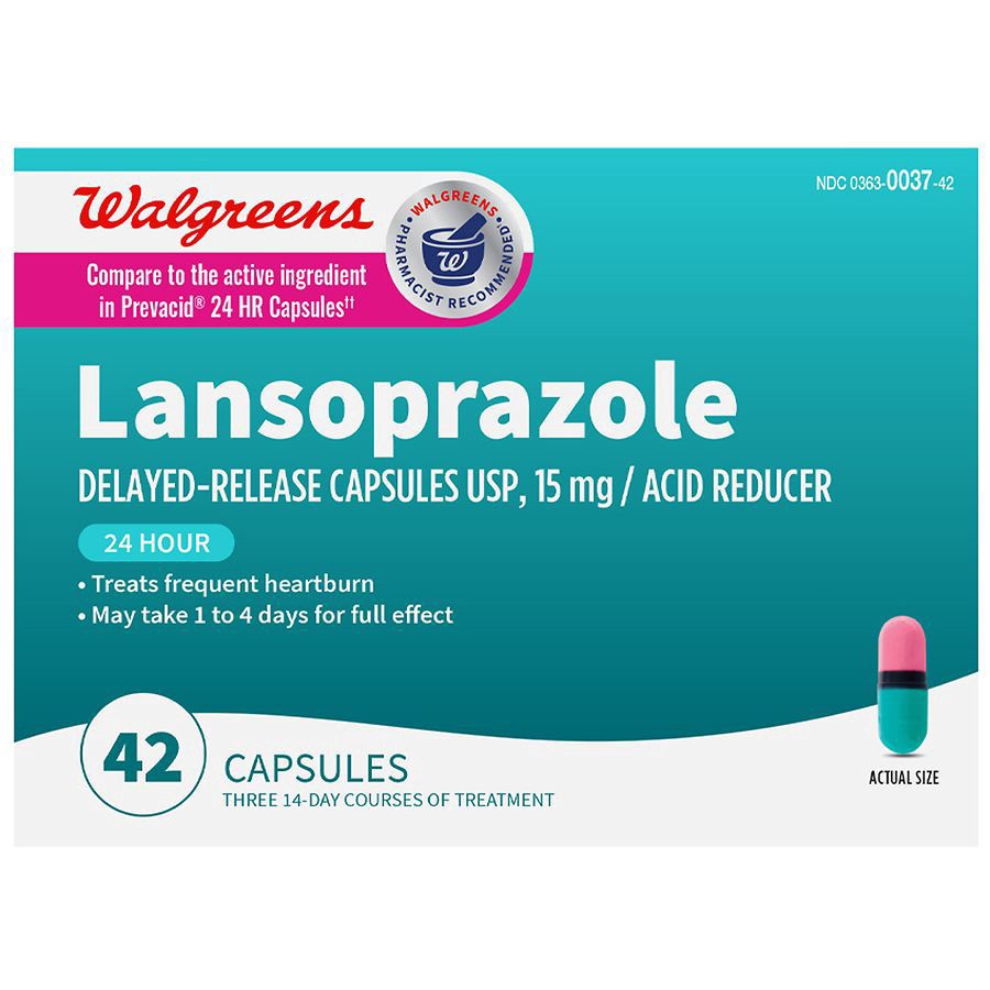 slide 1 of 4, Walgreens Lansoprazole 15mg Caps, 42 ct