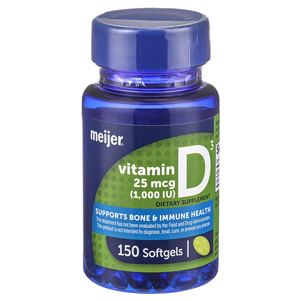 slide 1 of 1, Meijer Vitamin D 1000Iu Softgel, 150 ct