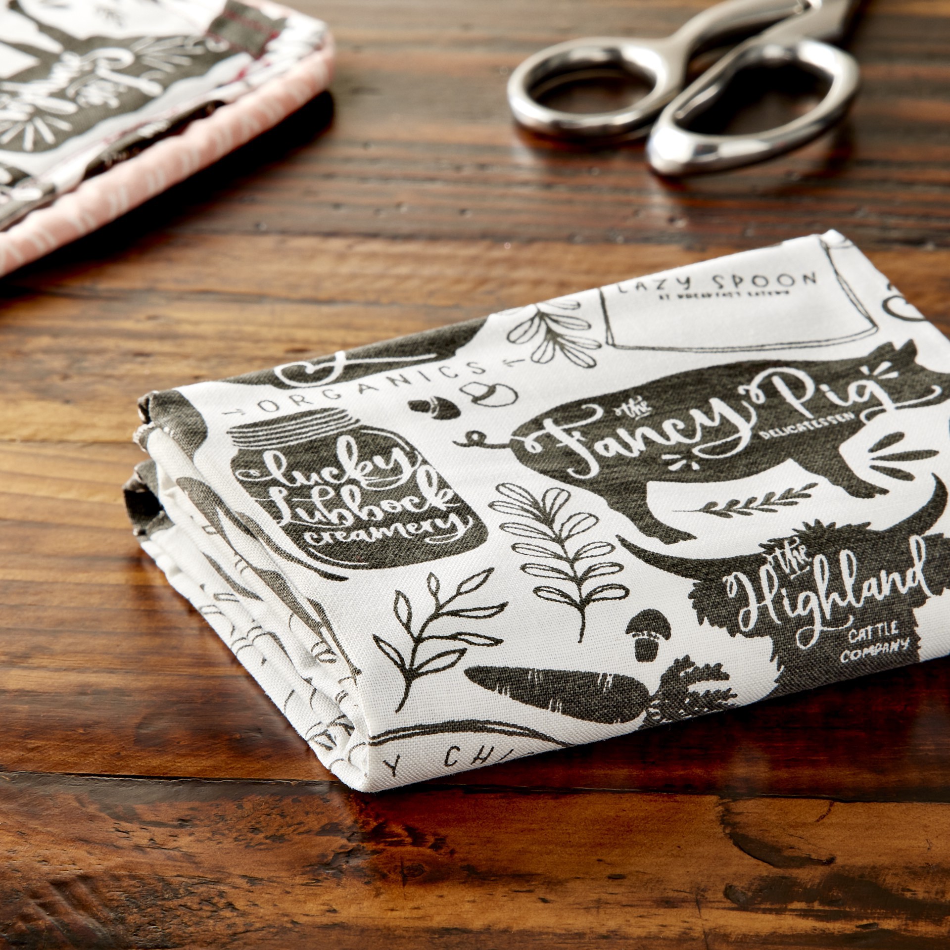 slide 3 of 4, Black & White Farmhouse Cotton Fabric Bundle By Loops & Threads, 1 yd