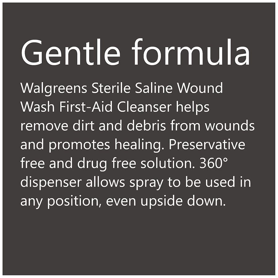 slide 4 of 5, Walgreens Saline Wound Wash (Max 3), 7.4 oz