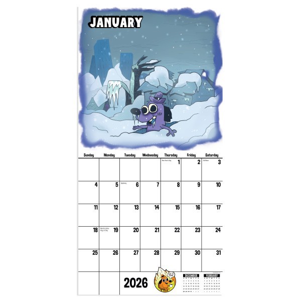 slide 2 of 5, TF Publishing 2026 TF Publishing Humor Mini Monthly Wall Calendar, 7"" x 7"", This is Fine, January To December, 1 ct