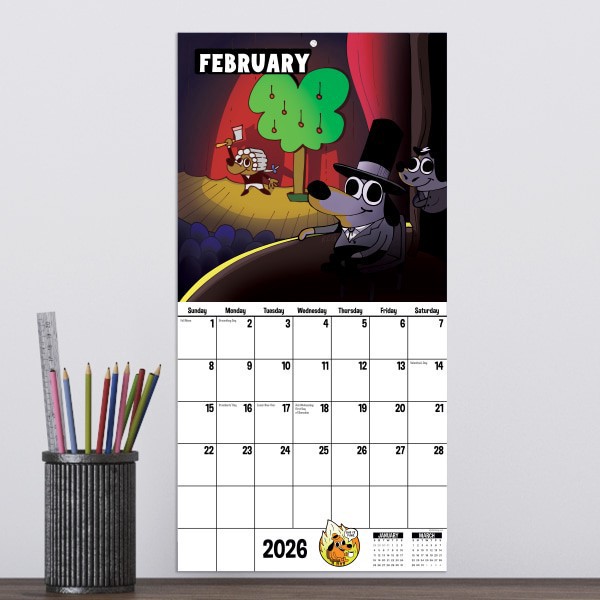 slide 5 of 5, TF Publishing 2026 TF Publishing Humor Mini Monthly Wall Calendar, 7"" x 7"", This is Fine, January To December, 1 ct
