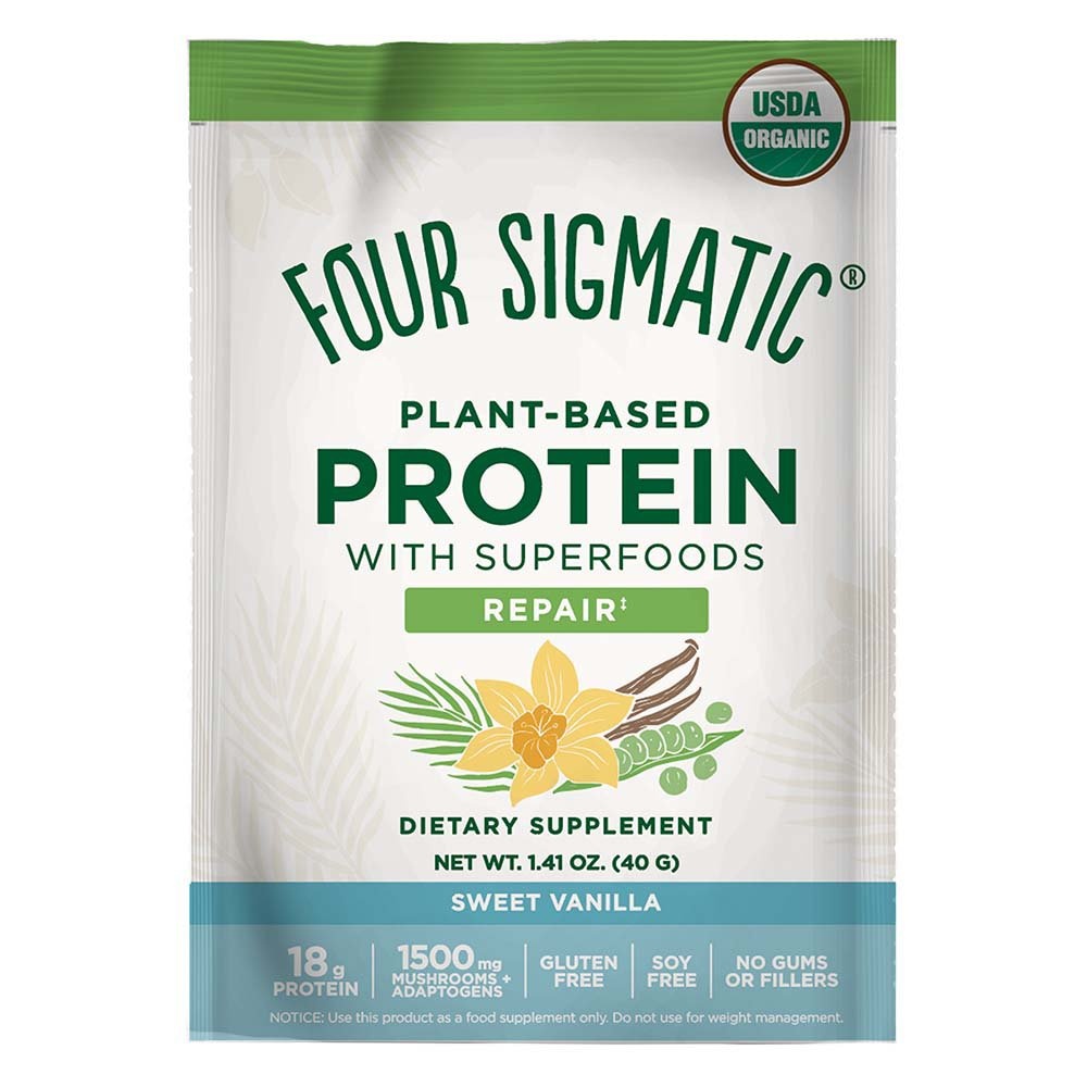 slide 1 of 1, Four Sigmatic Sweet Vanilla Plant Based Protein Packet, 1.41 oz