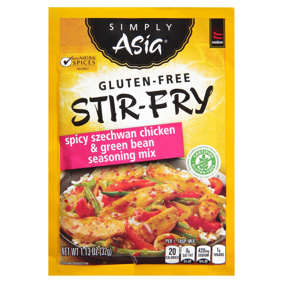 slide 1 of 6, Simply Asia Gluten-free Stir-fry Spicy Szechwan Chicken & Green Bean Seasoning, 1.13 oz