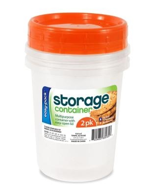 slide 1 of 1, Flourish Round Plastic Food Storage Container, 2 ct