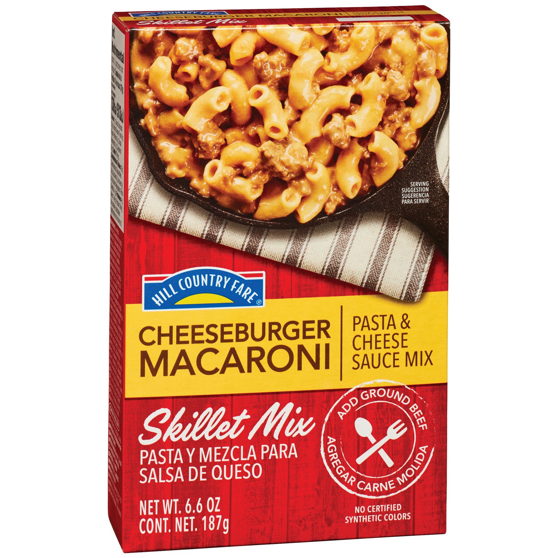 slide 1 of 1, Hill Country Fare Cheeseburger Macaroni Skillet Mix, 5.8 oz
