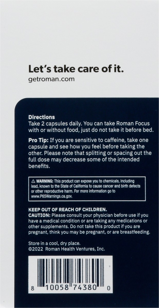 slide 8 of 9, Roman Focus 60 Capsules, 120 ct