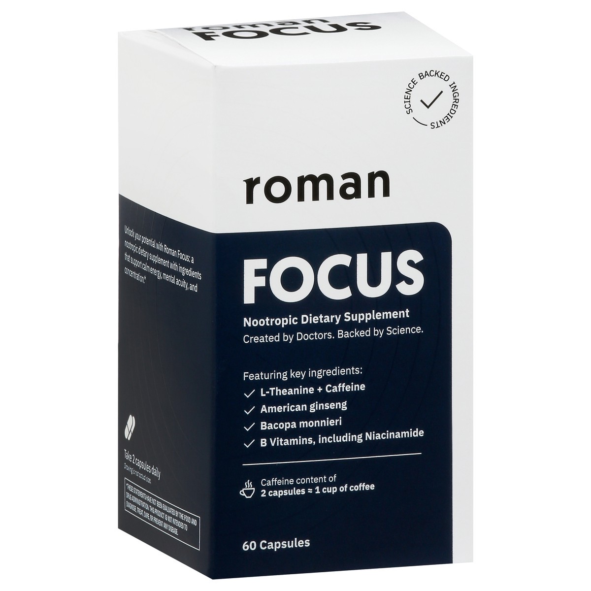 slide 7 of 9, Roman Focus 60 Capsules, 120 ct