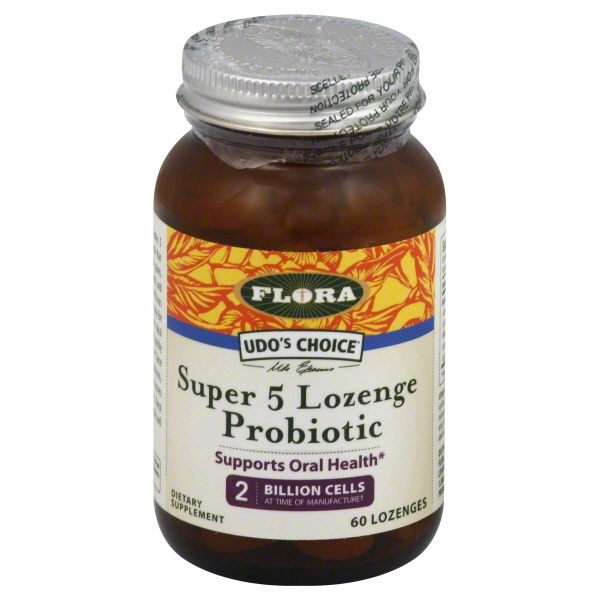 slide 1 of 1, Flora Udo's Choice Super Five Lozenge Probiotic Capsules, 60 ct