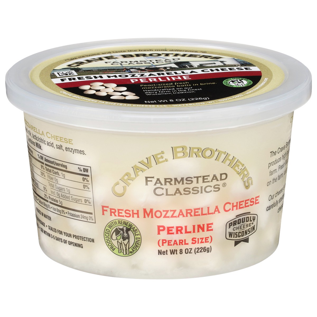 slide 3 of 4, Crave Brothers Farmstead Classics Fresh Mozzarella Cheese Pearl Size 8 oz, 