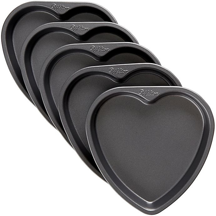 slide 1 of 1, Wilton Heart Layer Cake Pan Set, 5 ct