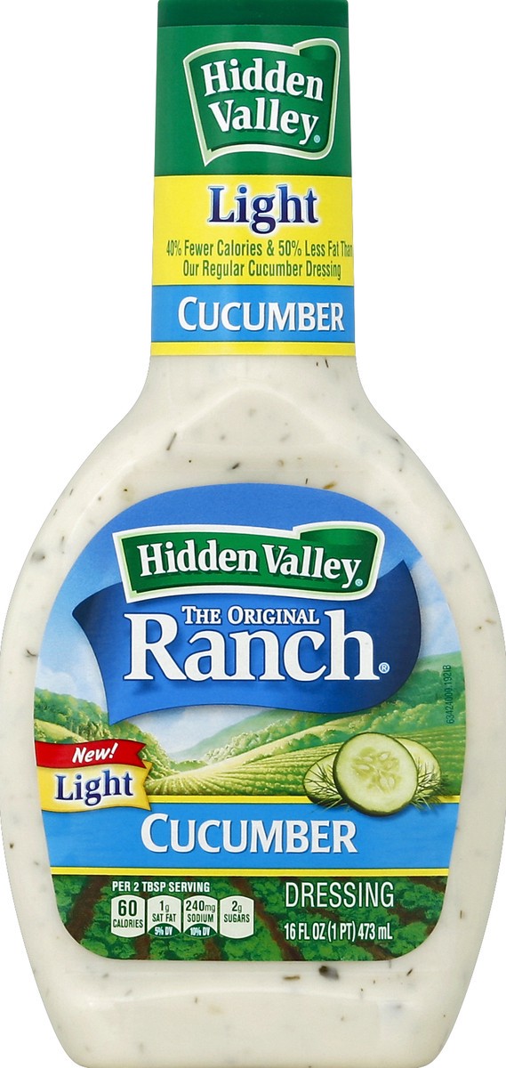 slide 2 of 2, Hidden Valley Gluten Free Cucumber Ranch Light Salad Dressing, 16 oz