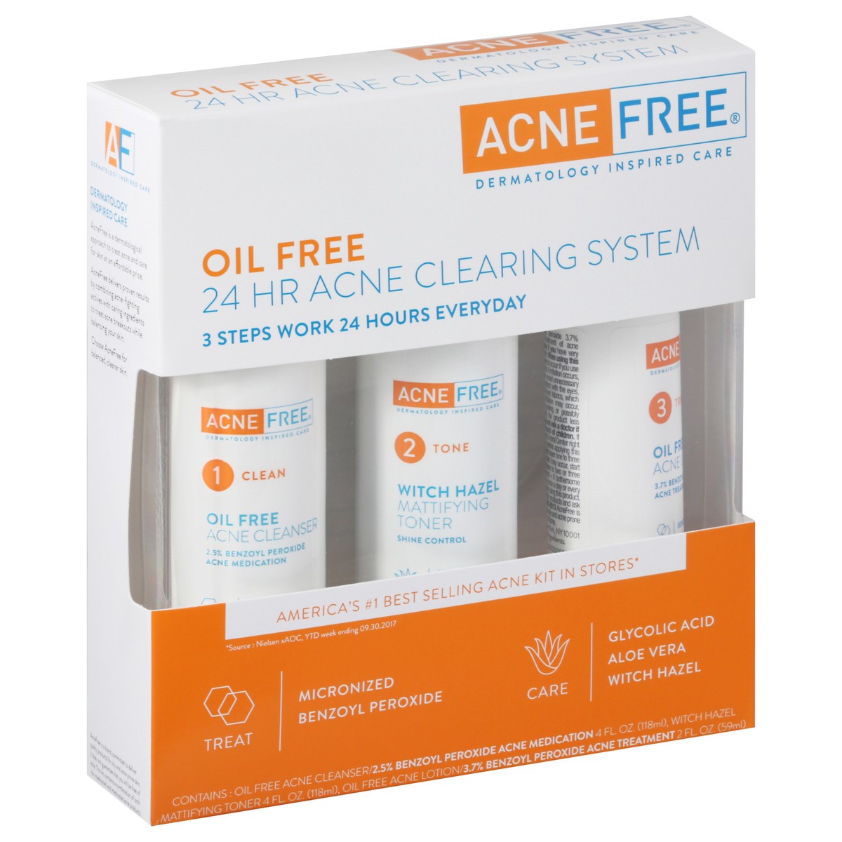 slide 2 of 13, AcneFree Oil Free 24 Hr Acne Clearing System Kit 3 1 kit, 3 ct