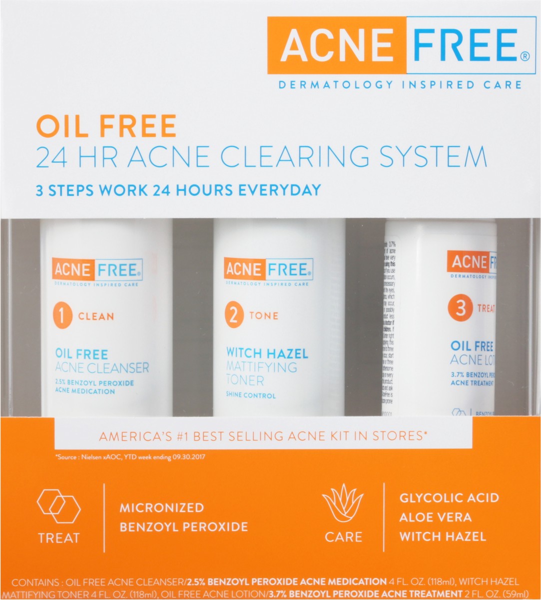 slide 9 of 13, AcneFree Oil Free 24 Hr Acne Clearing System Kit 3 1 kit, 3 ct